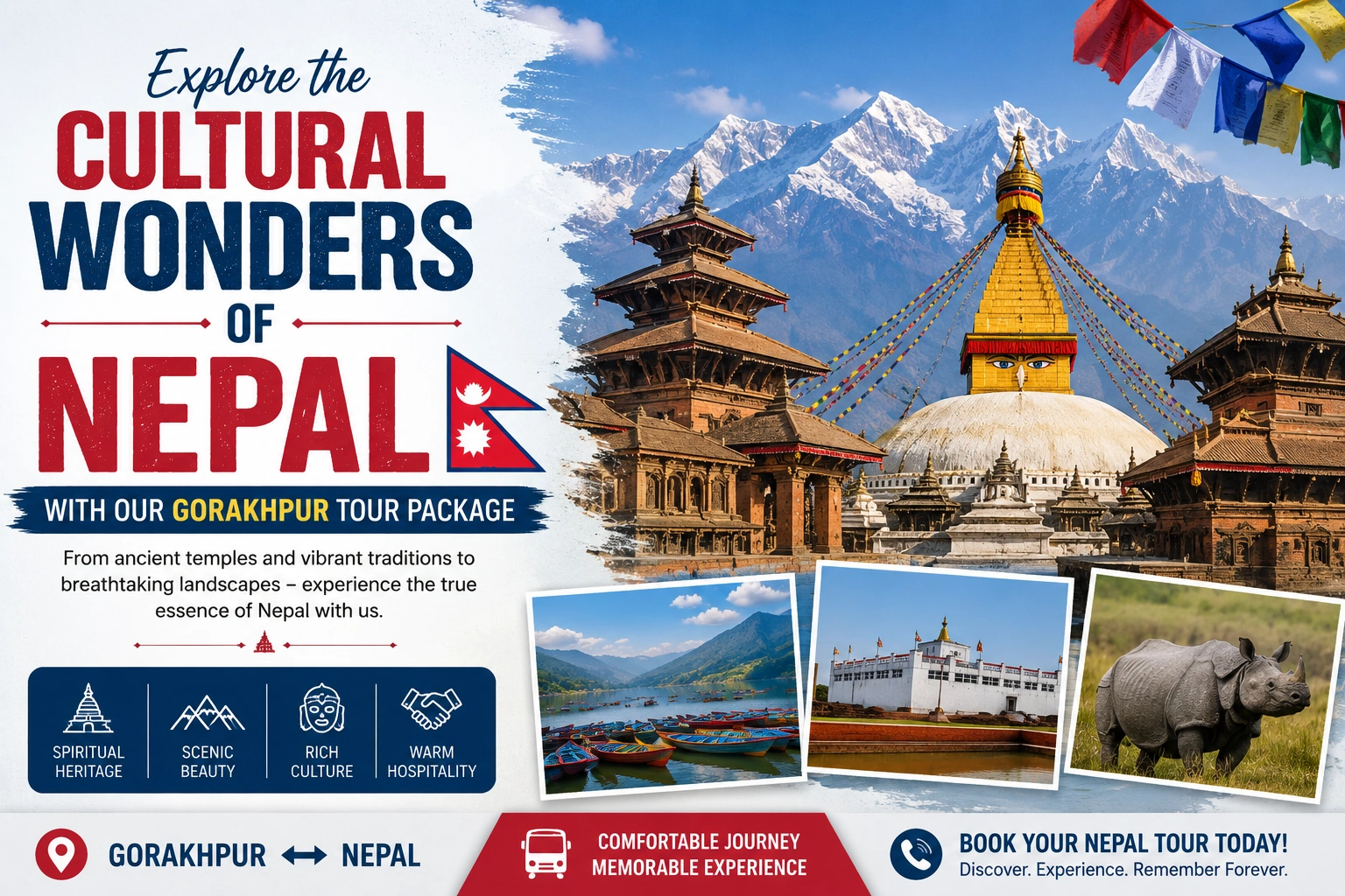 Explore the Cultural Wonders of Nepal with Our Gorakhpur Tour Package