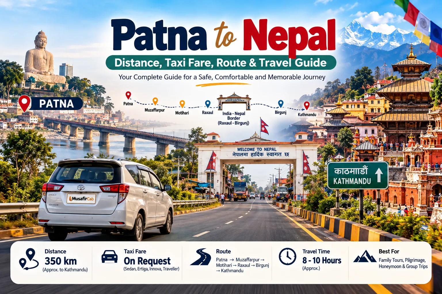 Patna to nepal distance taxi fare route travel guide